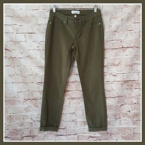 Lila Ryan Olive Green Cuffed Ankle Jeans
